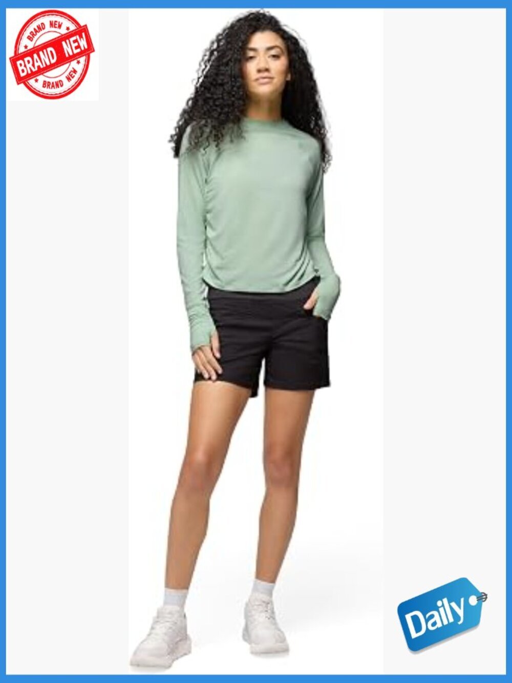 Pull-On Hiking Shorts with Pockets, Mid Rise, Straight Fit